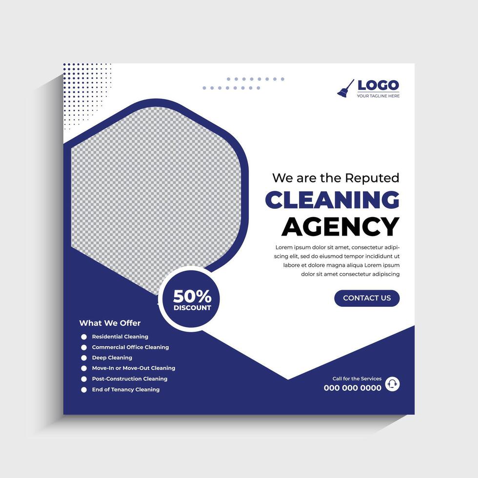 Cleaning Service Social Media Post Template vector