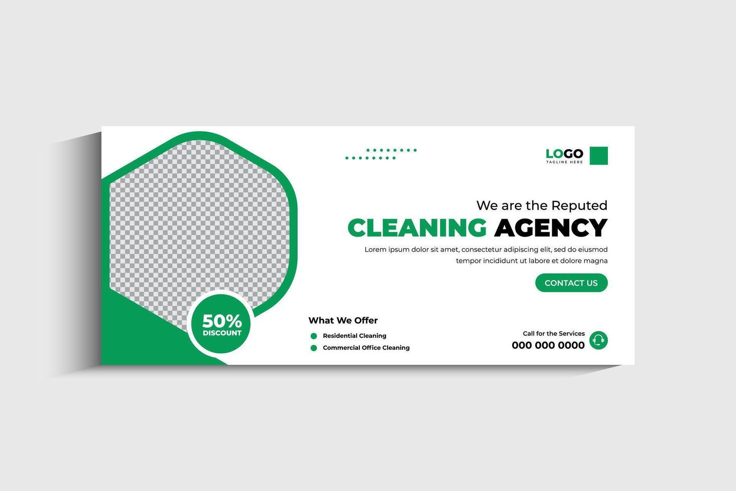 Modern Cleaning Service Social Media Cover Template vector