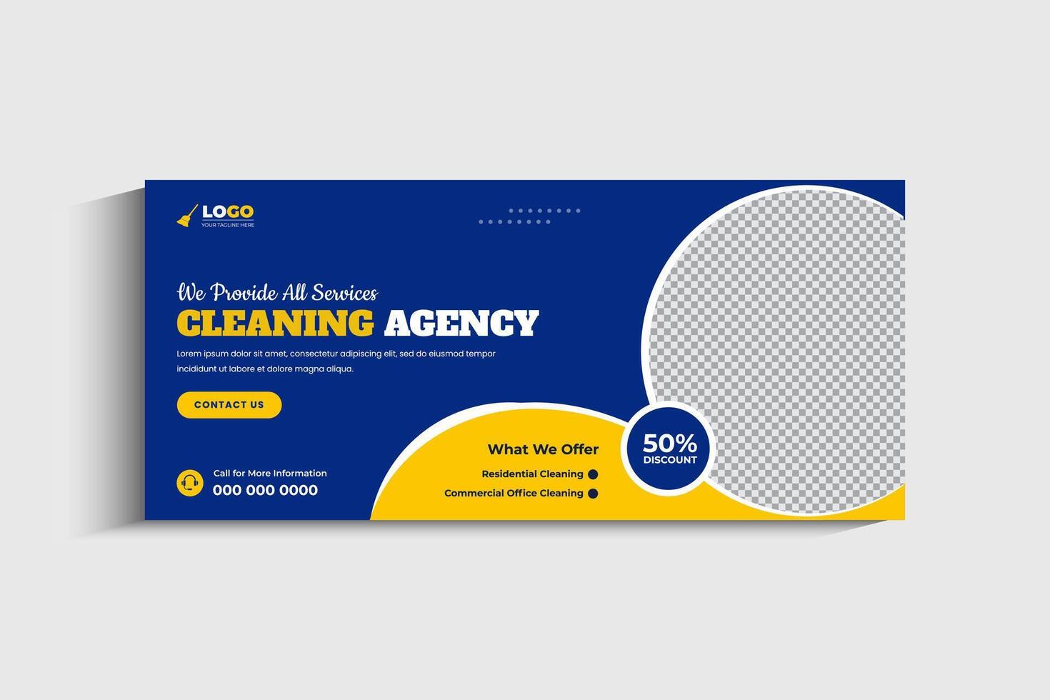 Professional Cleaning Service Social Media Cover Template vector