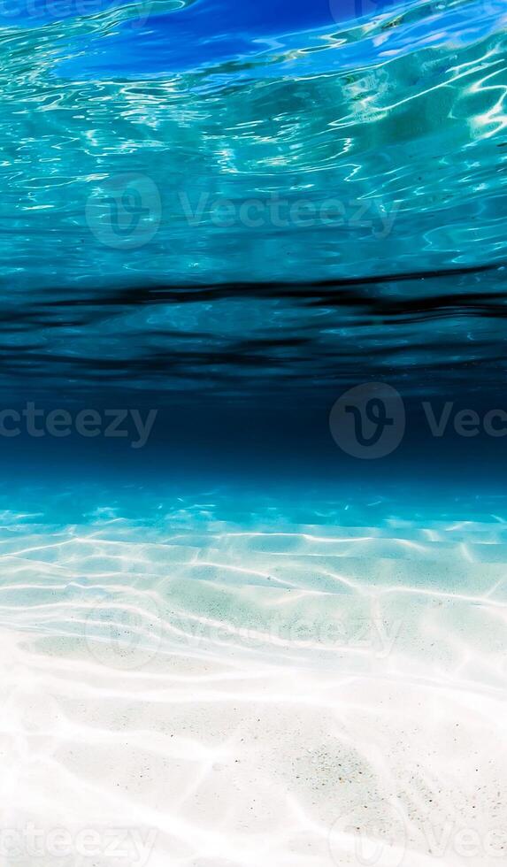 Underwater view of the beach and water photo