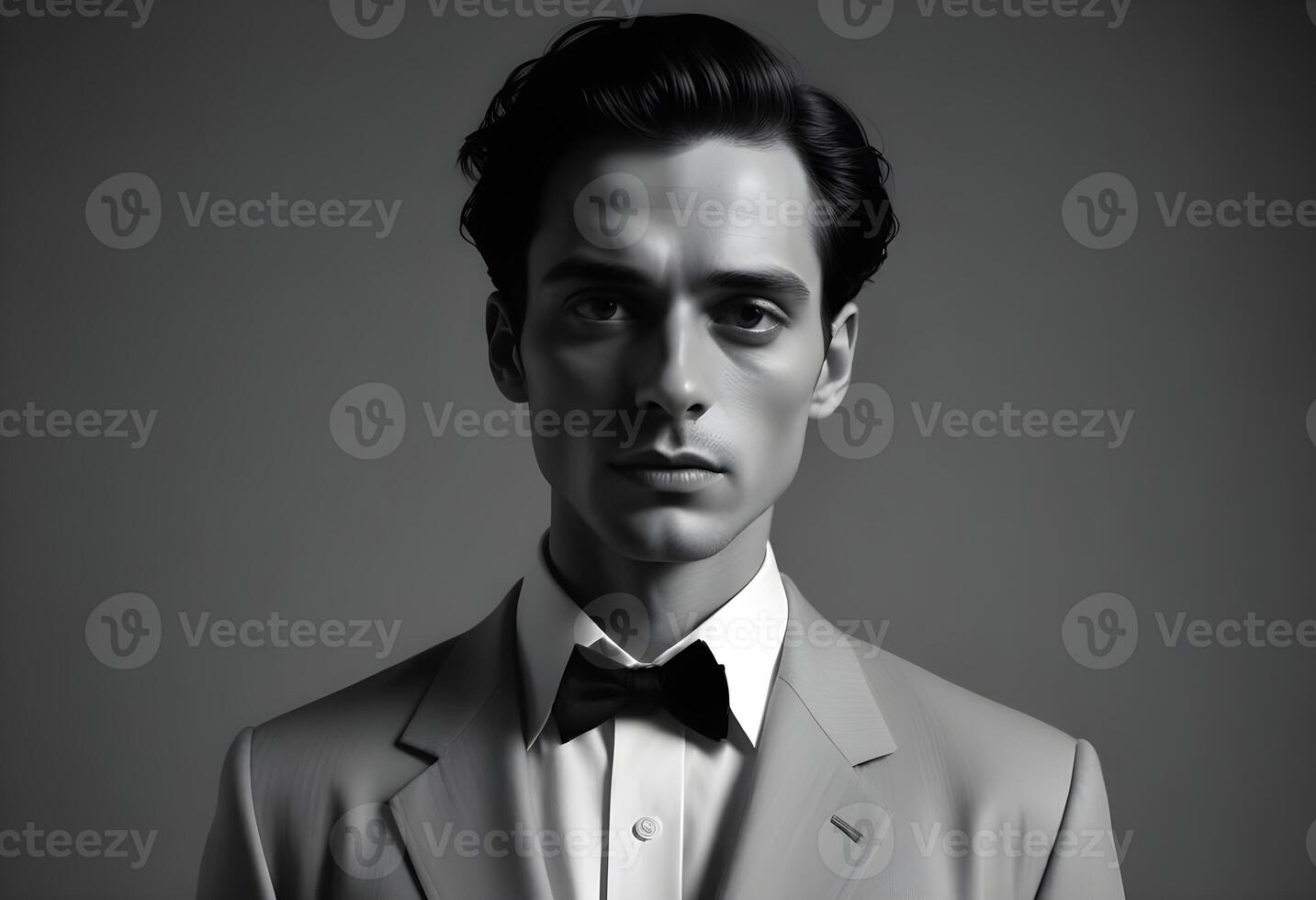 A man in a suit and bow tie photo