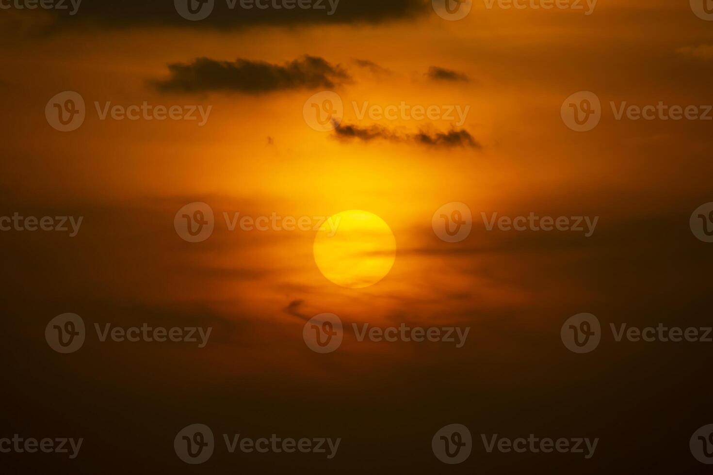 Sunset sky at the lake with clouds photo