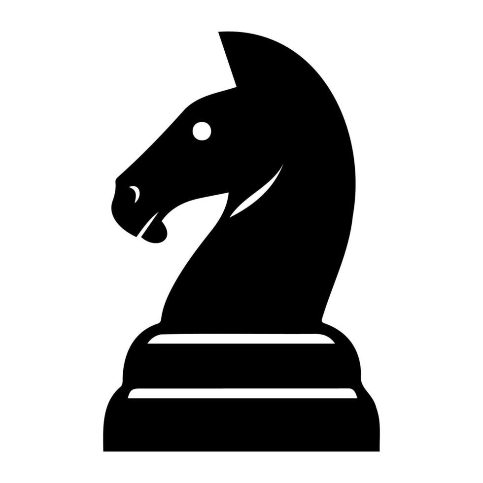 Stylized black chess horse figure. vector