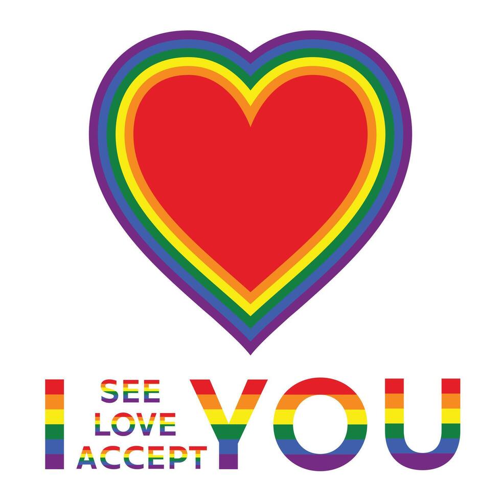 I feel love accept you LGBTQ design vector