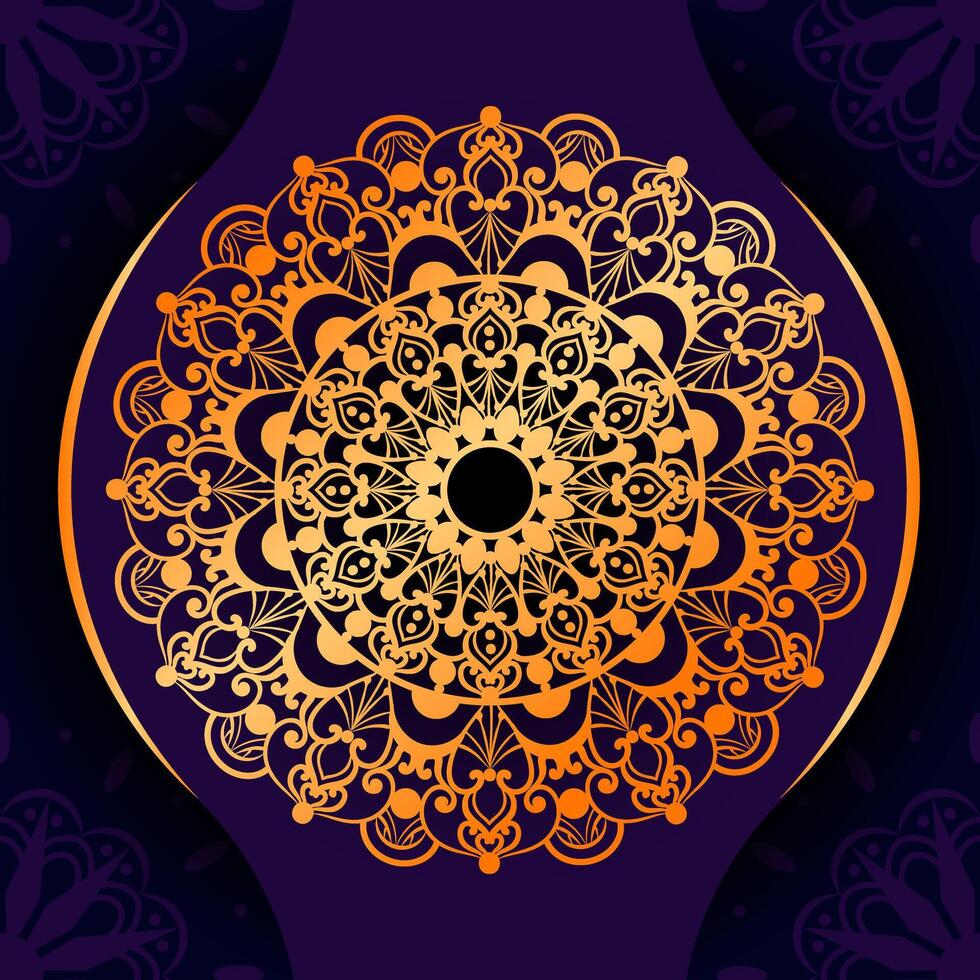 Luxury mandala background with golden decoration vector