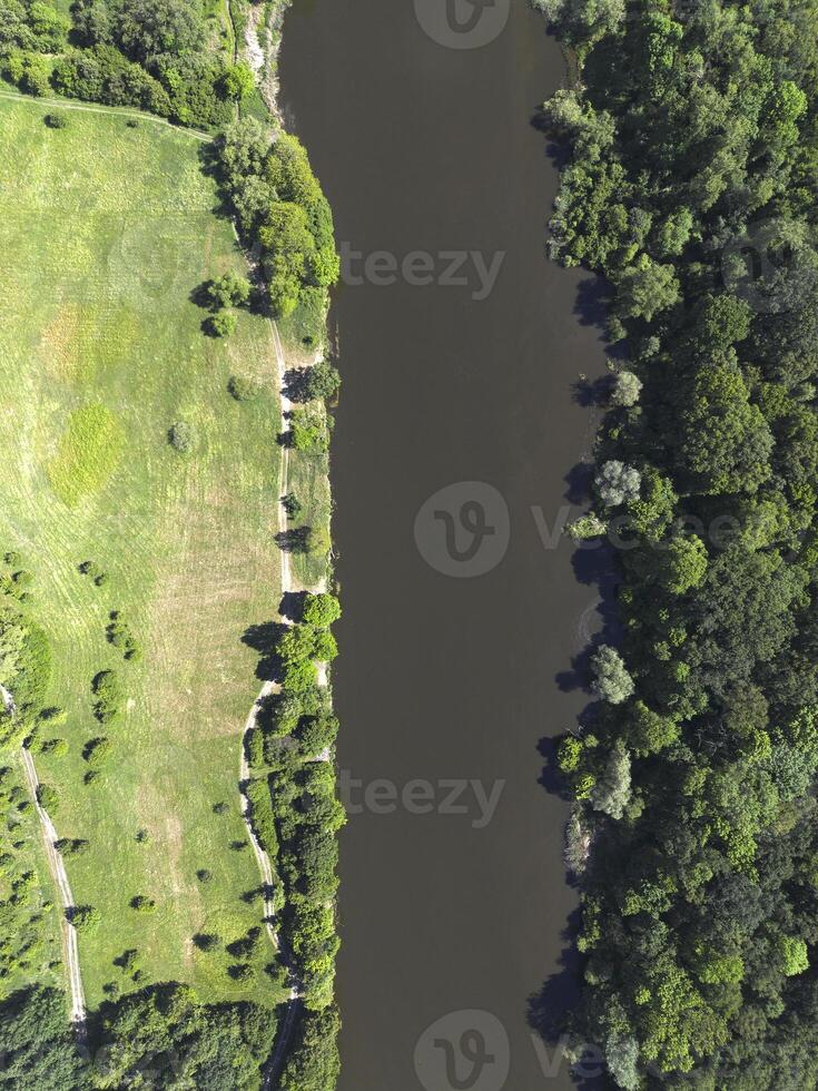 The Oder River in Europe, view from above. Poland photo
