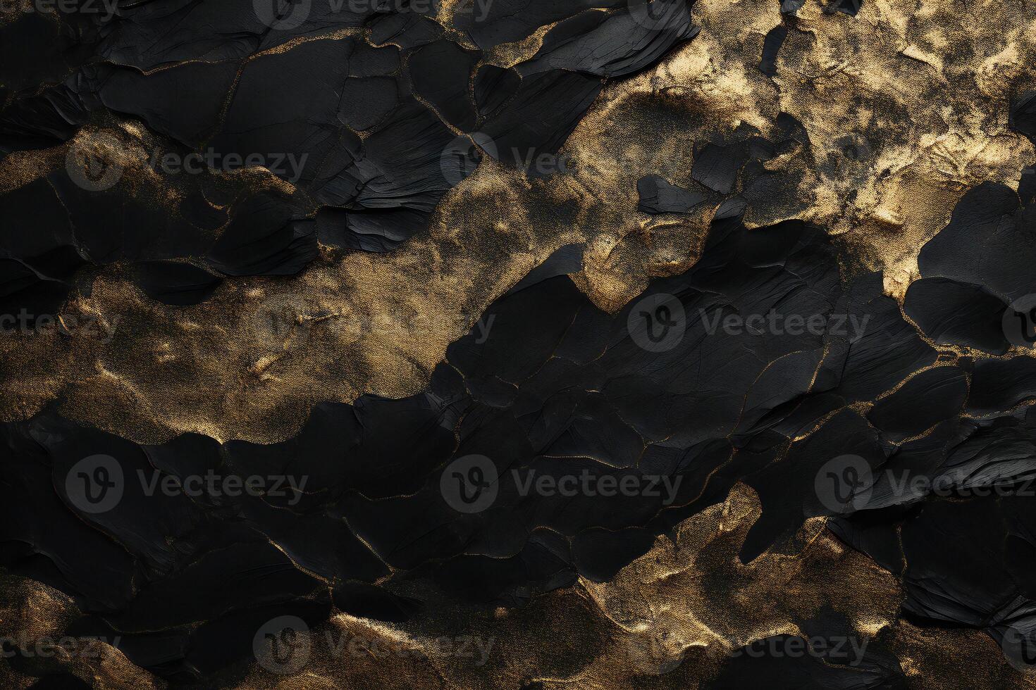 Black and gold texture background with cracks photo