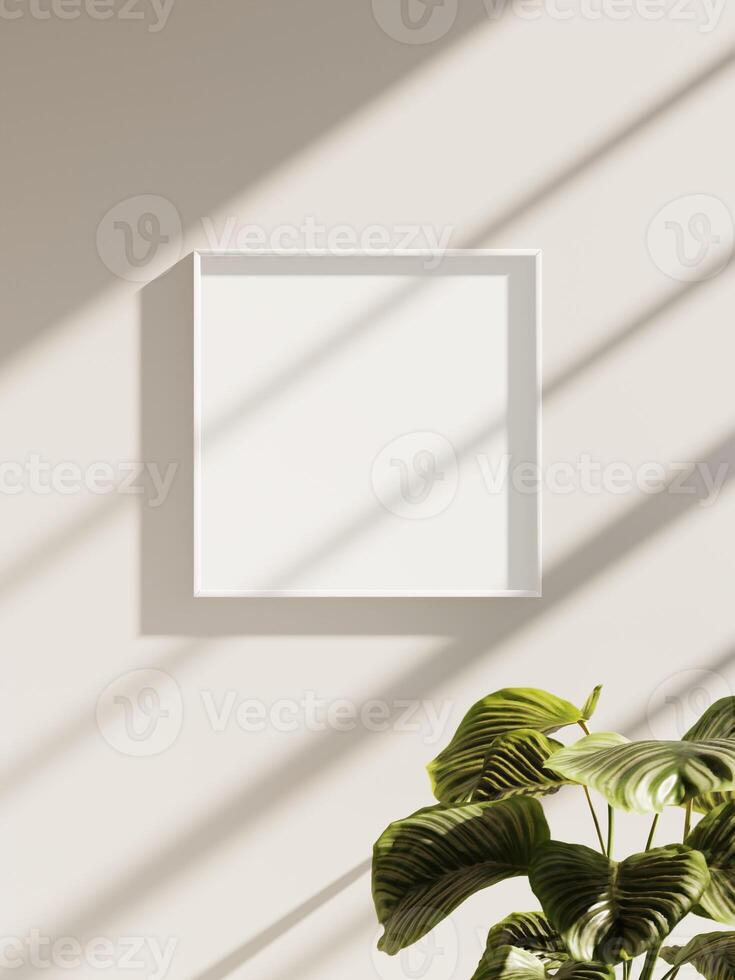 Empty framed canvas for mockups and art illustrations photo