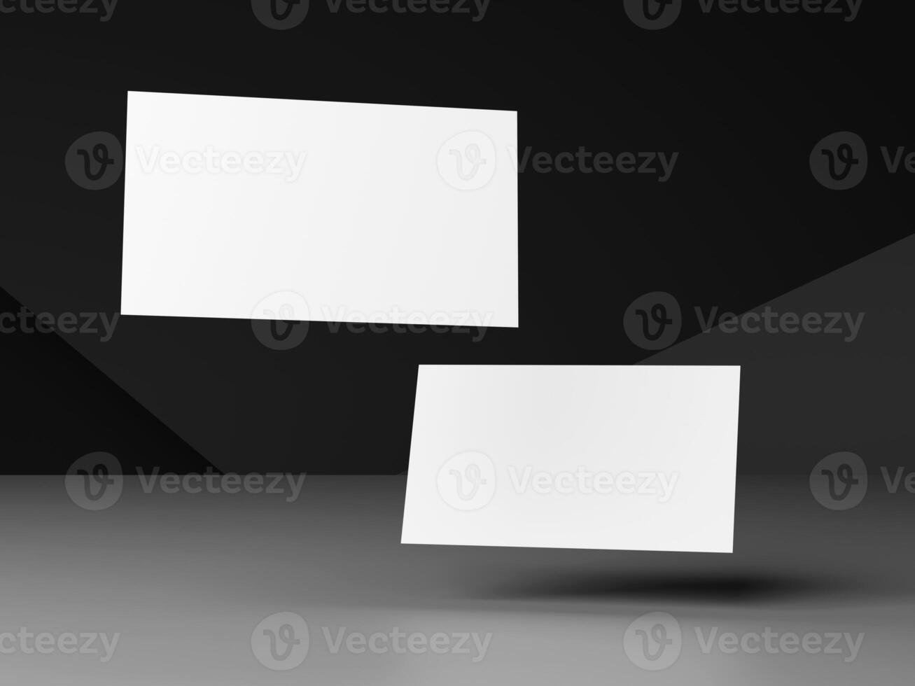Business card on black background photo