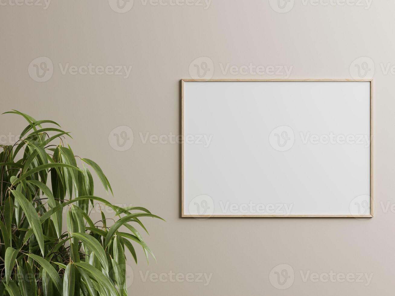 Empty framed canvas for mockups and art illustrations photo