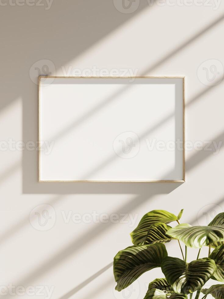 Empty framed canvas for mockups and art illustrations photo