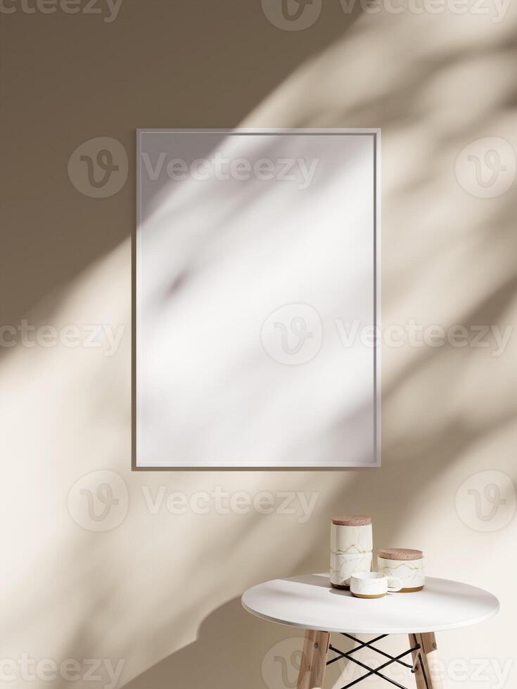 Empty framed canvas for mockups and art illustrations photo
