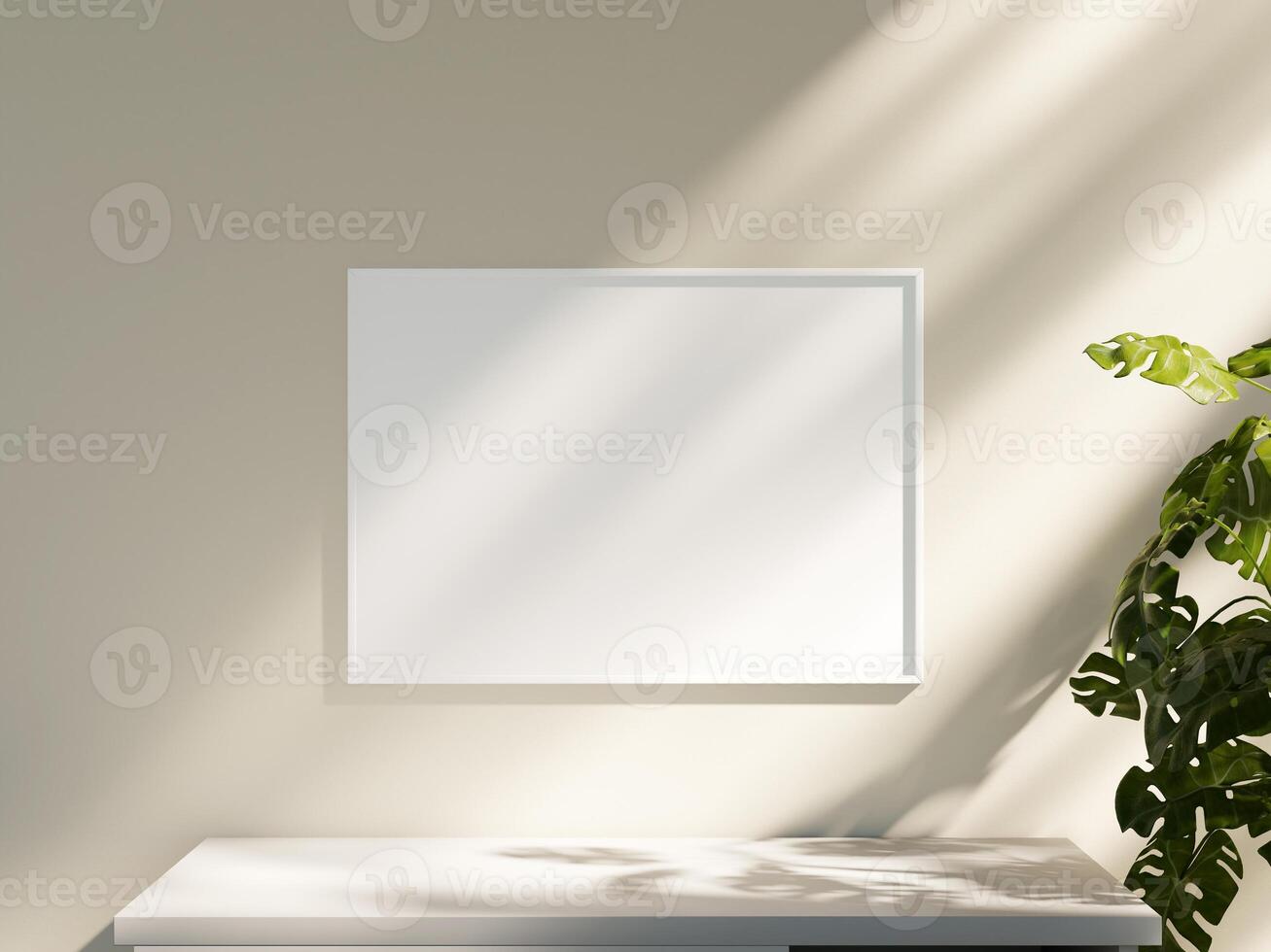 Empty framed canvas for mockups and art illustrations photo