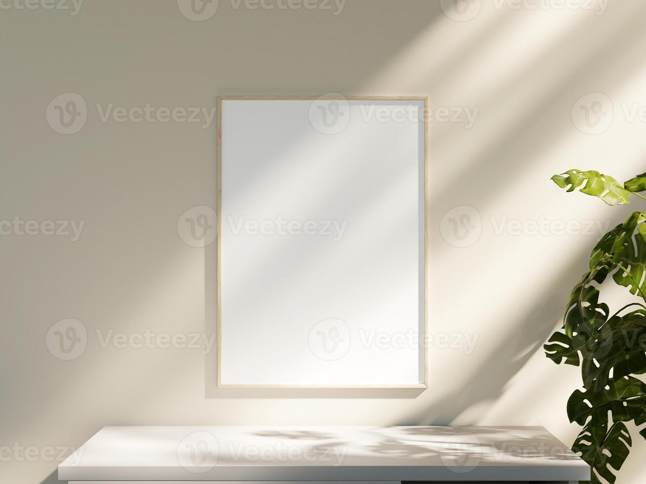 Empty framed canvas for mockups and art illustrations photo