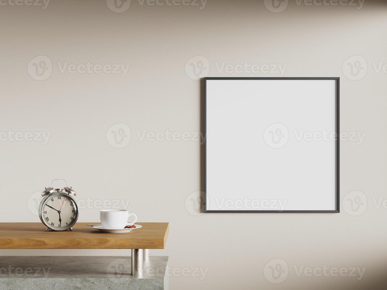 Empty framed canvas for mockups and art illustrations photo