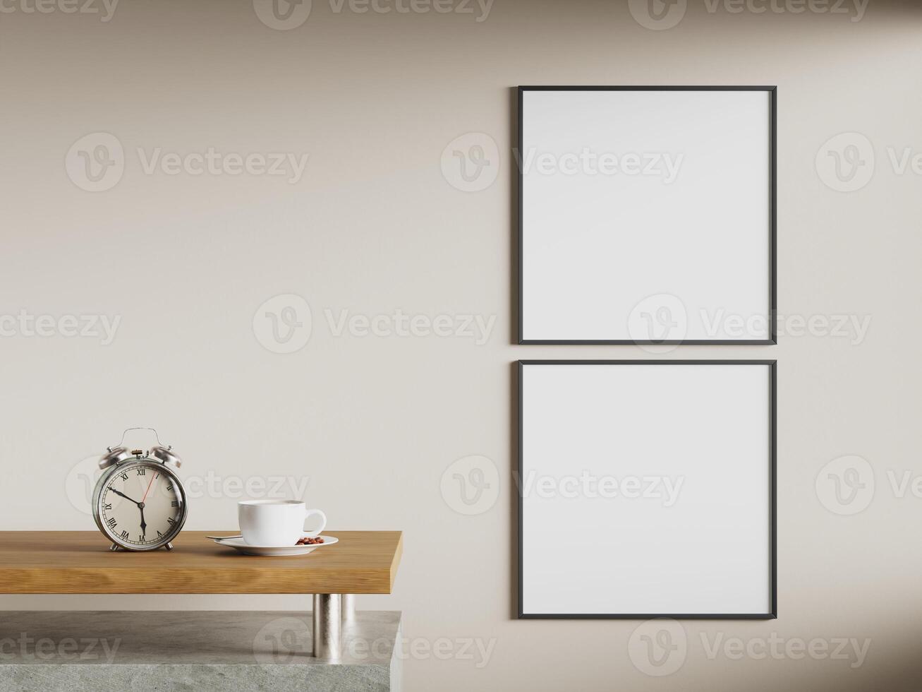 Empty framed canvas for mockups and art illustrations photo