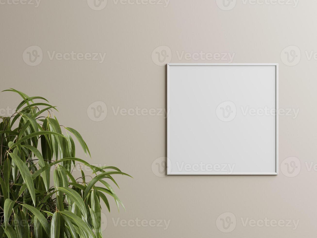 Empty framed canvas for mockups and art illustrations photo
