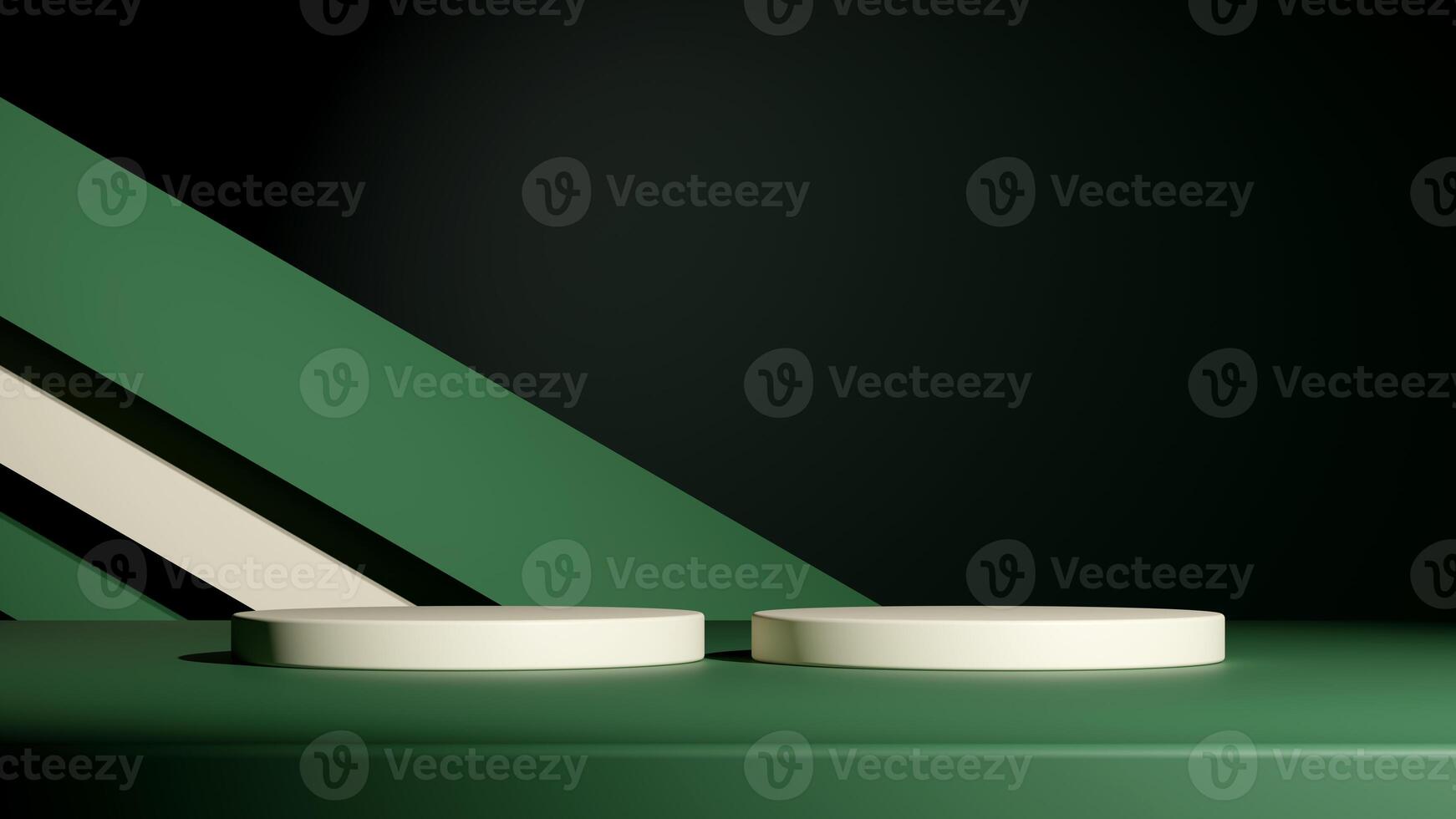 Set of cylinder pedestal podium display, Empty room background. Abstract modern rendering 3d shape for products display presentation. Pastel minimal wall scene, Studio room photo