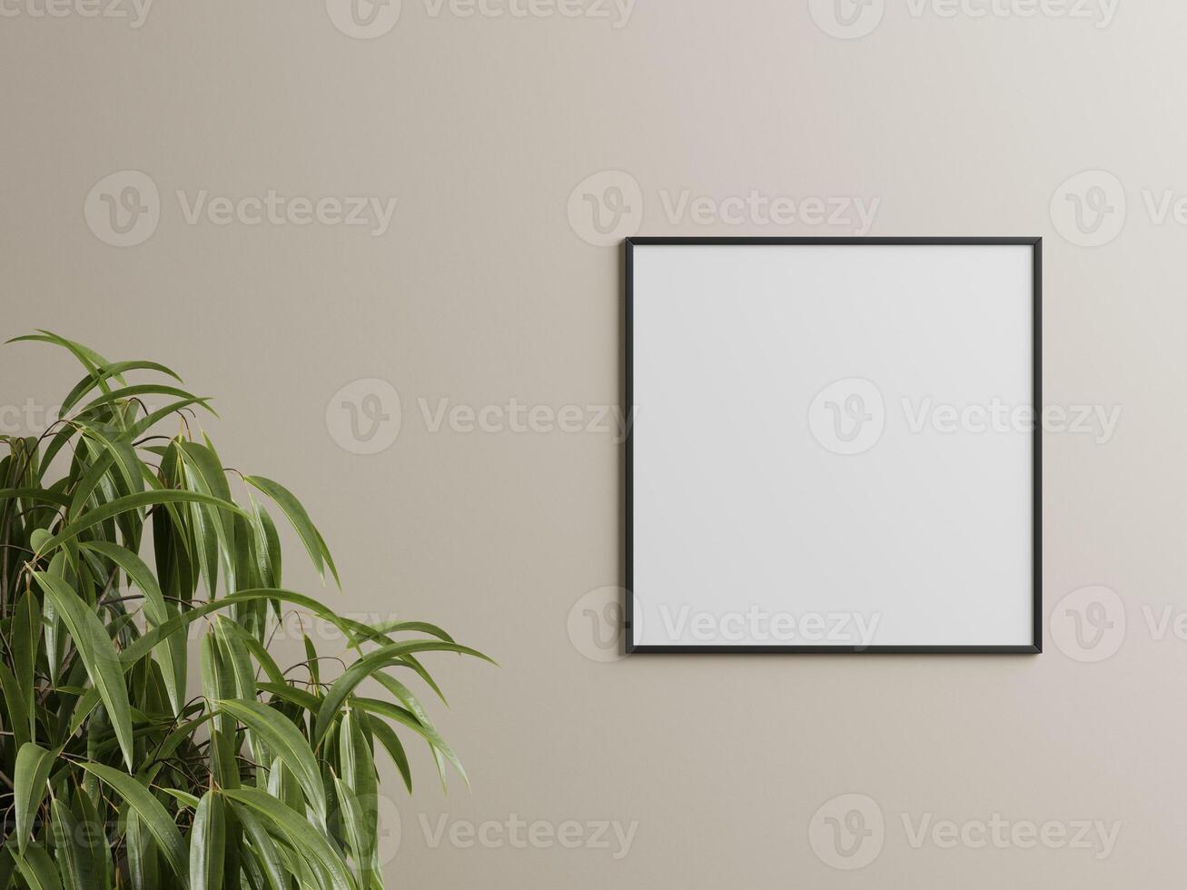 Empty framed canvas for mockups and art illustrations photo