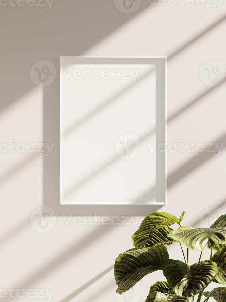 Empty framed canvas for mockups and art illustrations photo