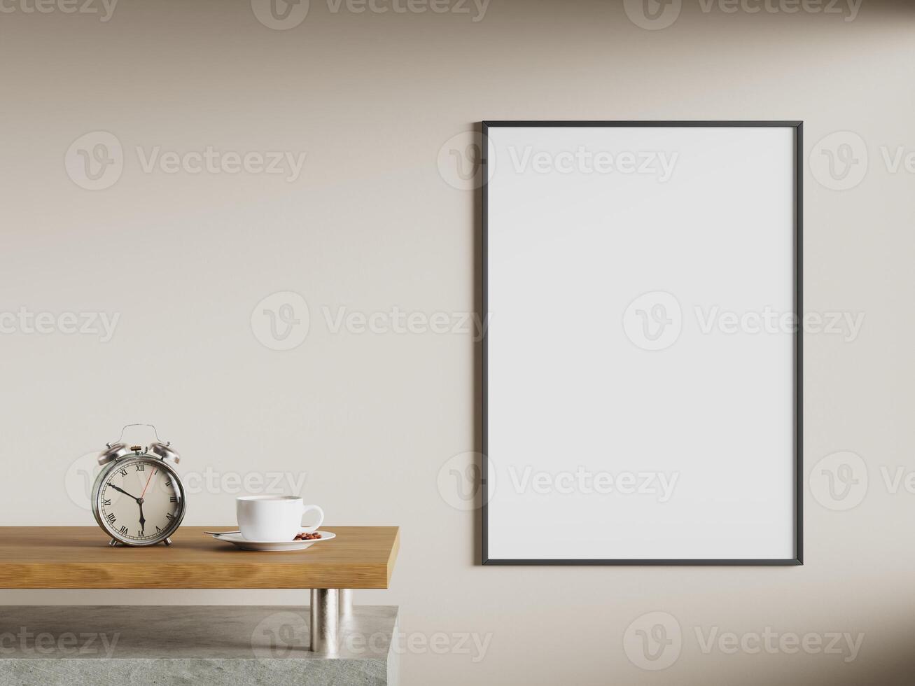 Empty framed canvas for mockups and art illustrations photo