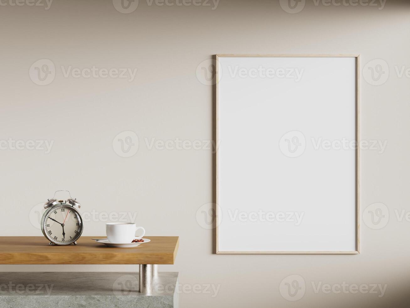 Empty framed canvas for mockups and art illustrations photo