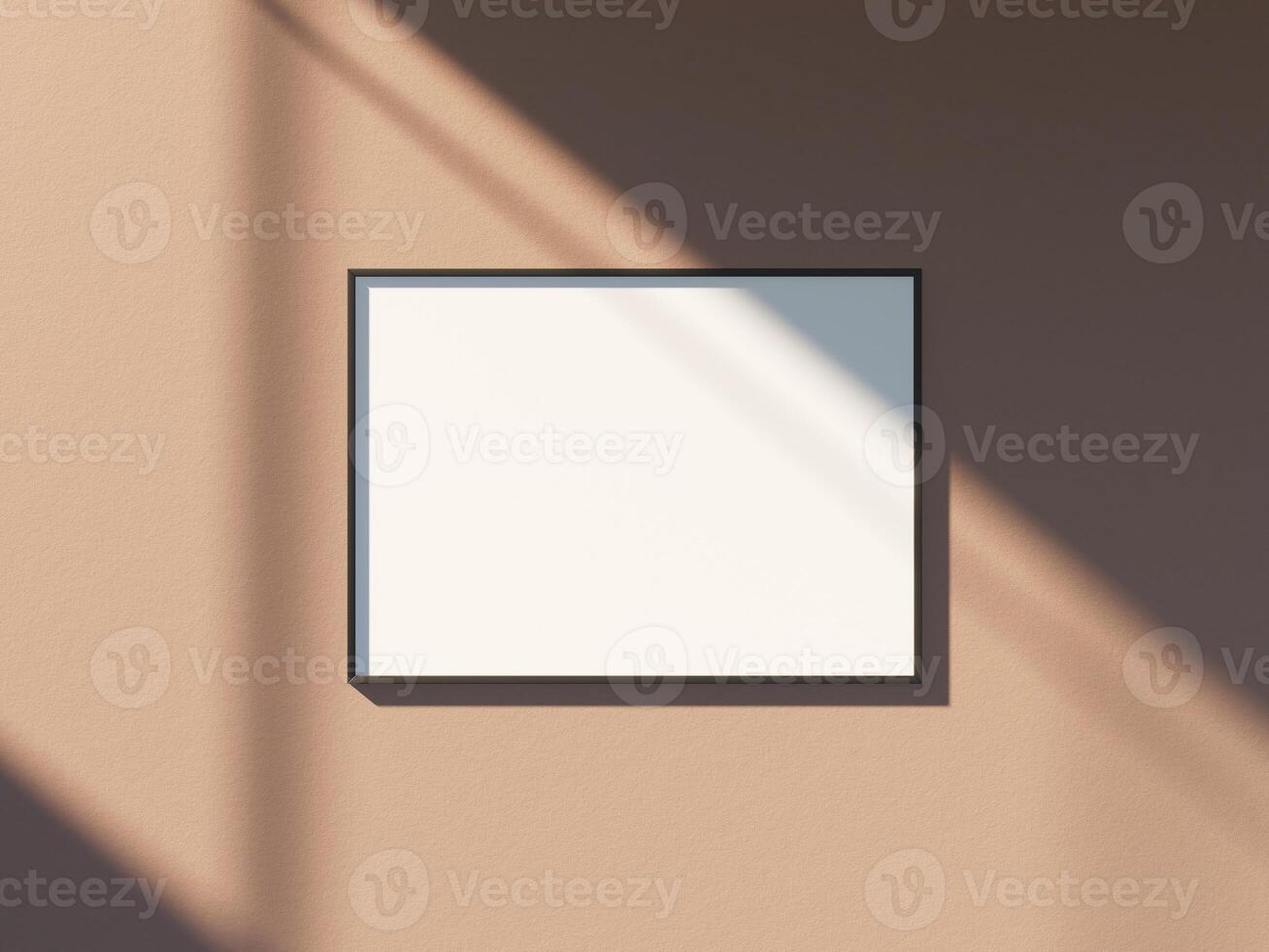 Empty framed canvas for mockups and art illustrations photo