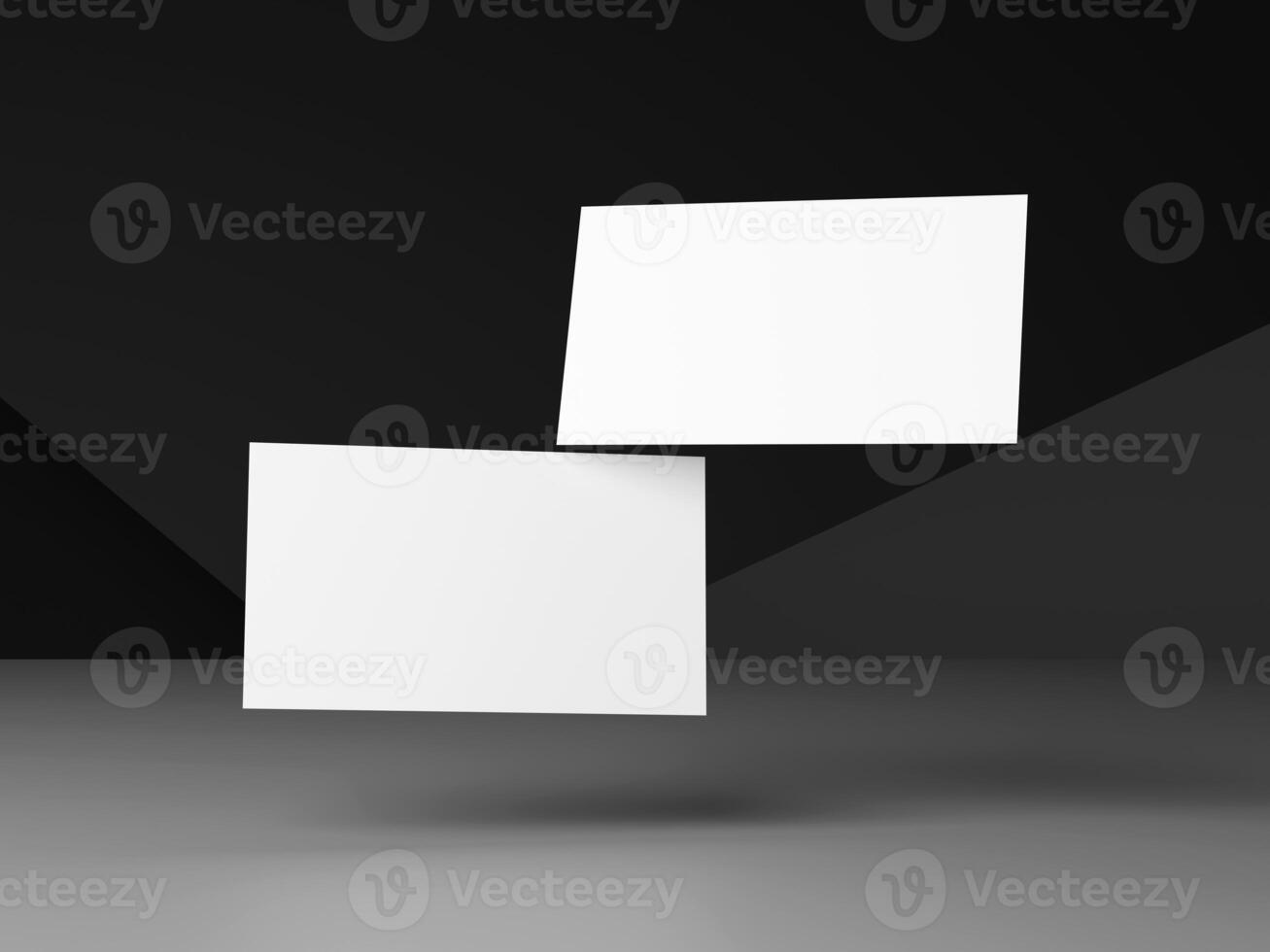 Business card on black background photo