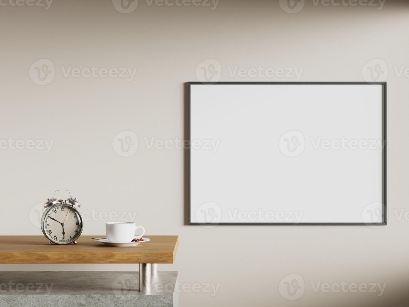 Empty framed canvas for mockups and art illustrations photo