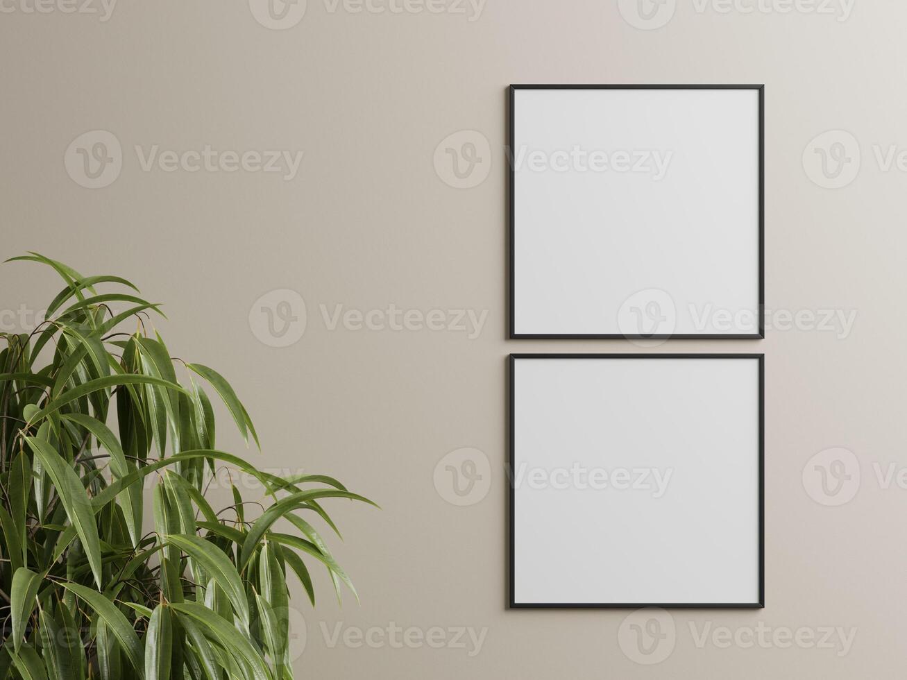 Empty framed canvas for mockups and art illustrations photo