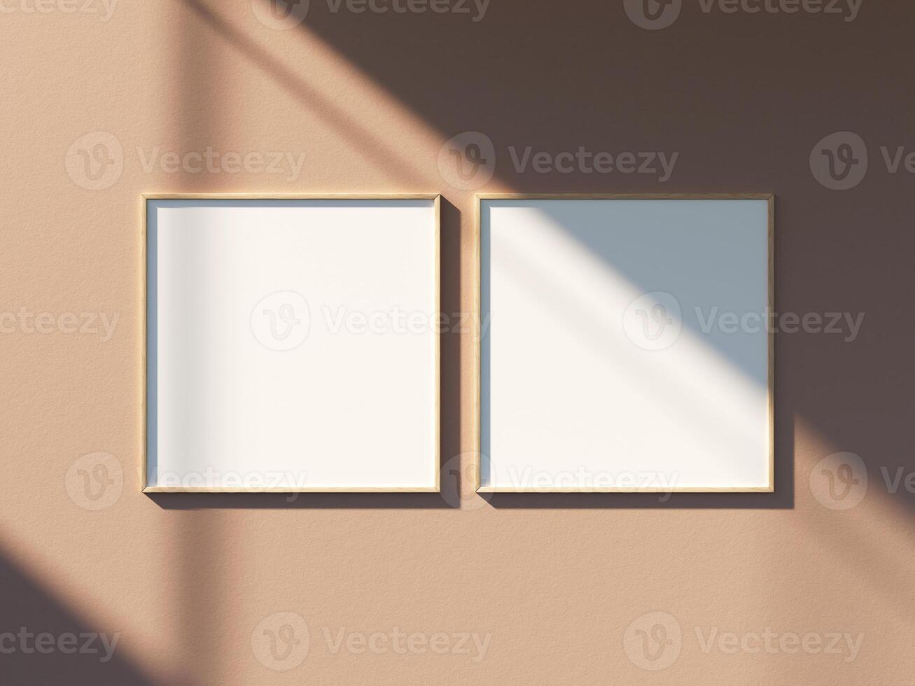 Empty framed canvas for mockups and art illustrations photo