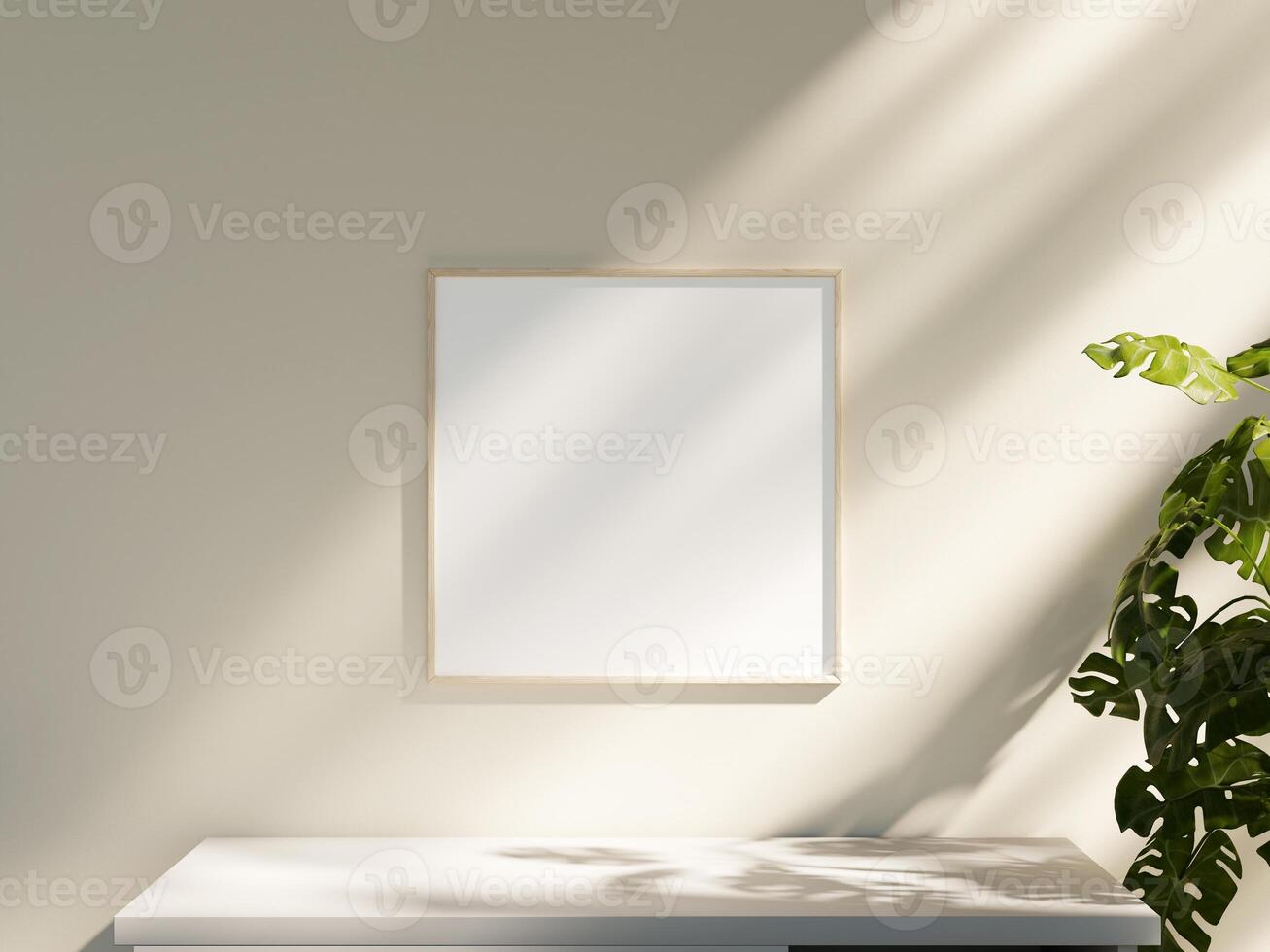 Empty framed canvas for mockups and art illustrations photo