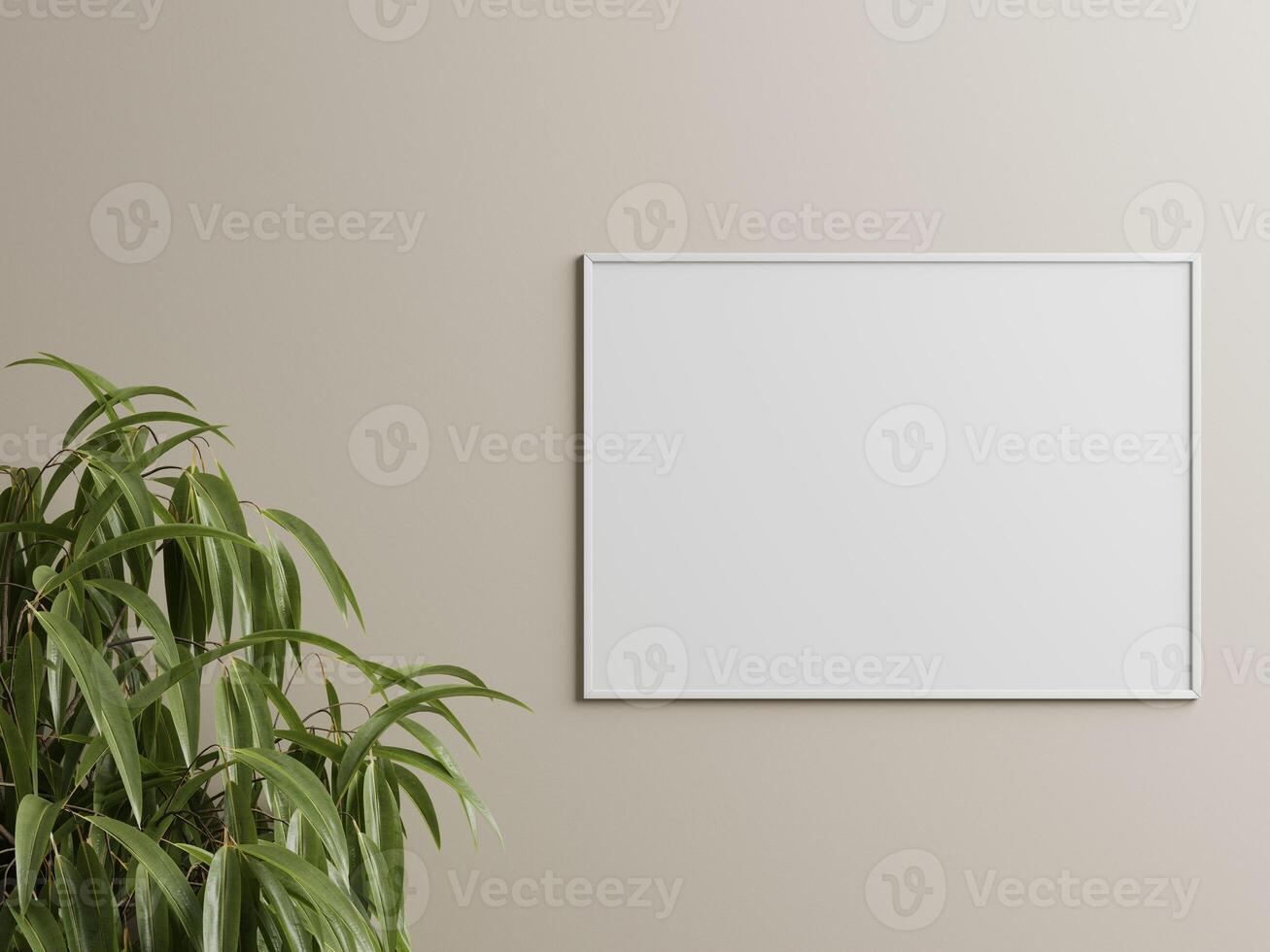 Empty framed canvas for mockups and art illustrations photo