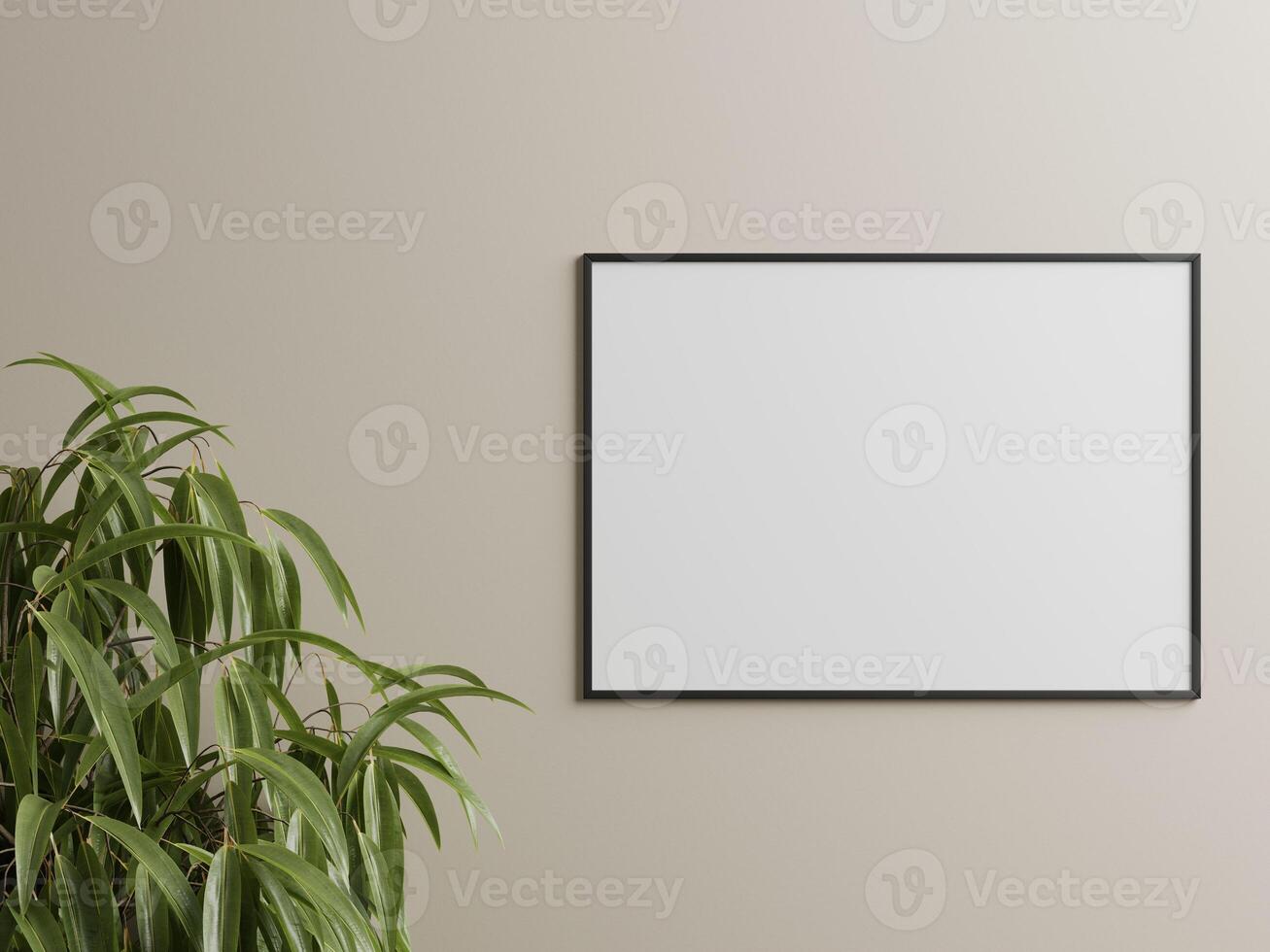 Empty framed canvas for mockups and art illustrations photo