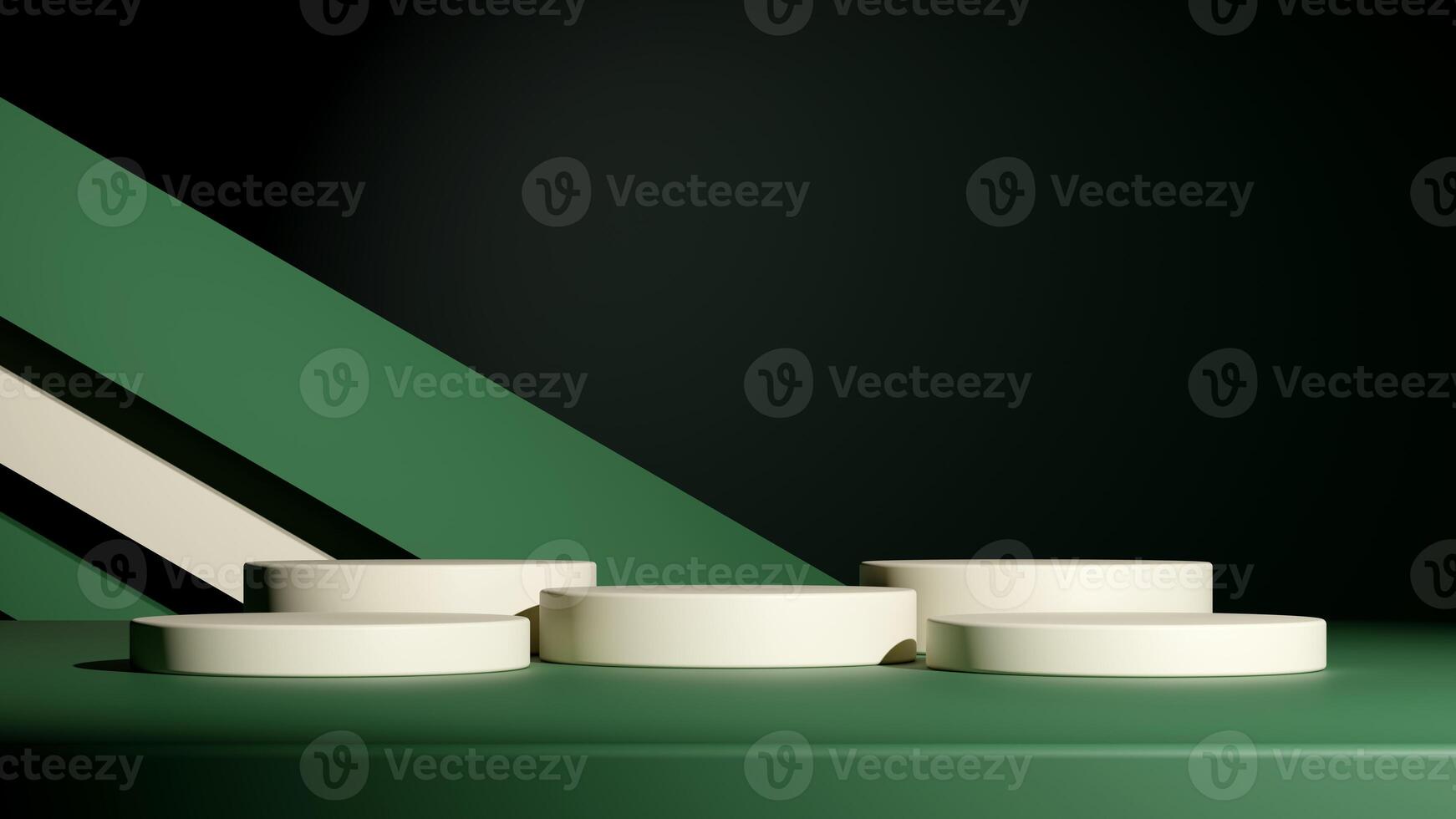 Set of cylinder pedestal podium display, Empty room background. Abstract modern rendering 3d shape for products display presentation. Pastel minimal wall scene, Studio room photo