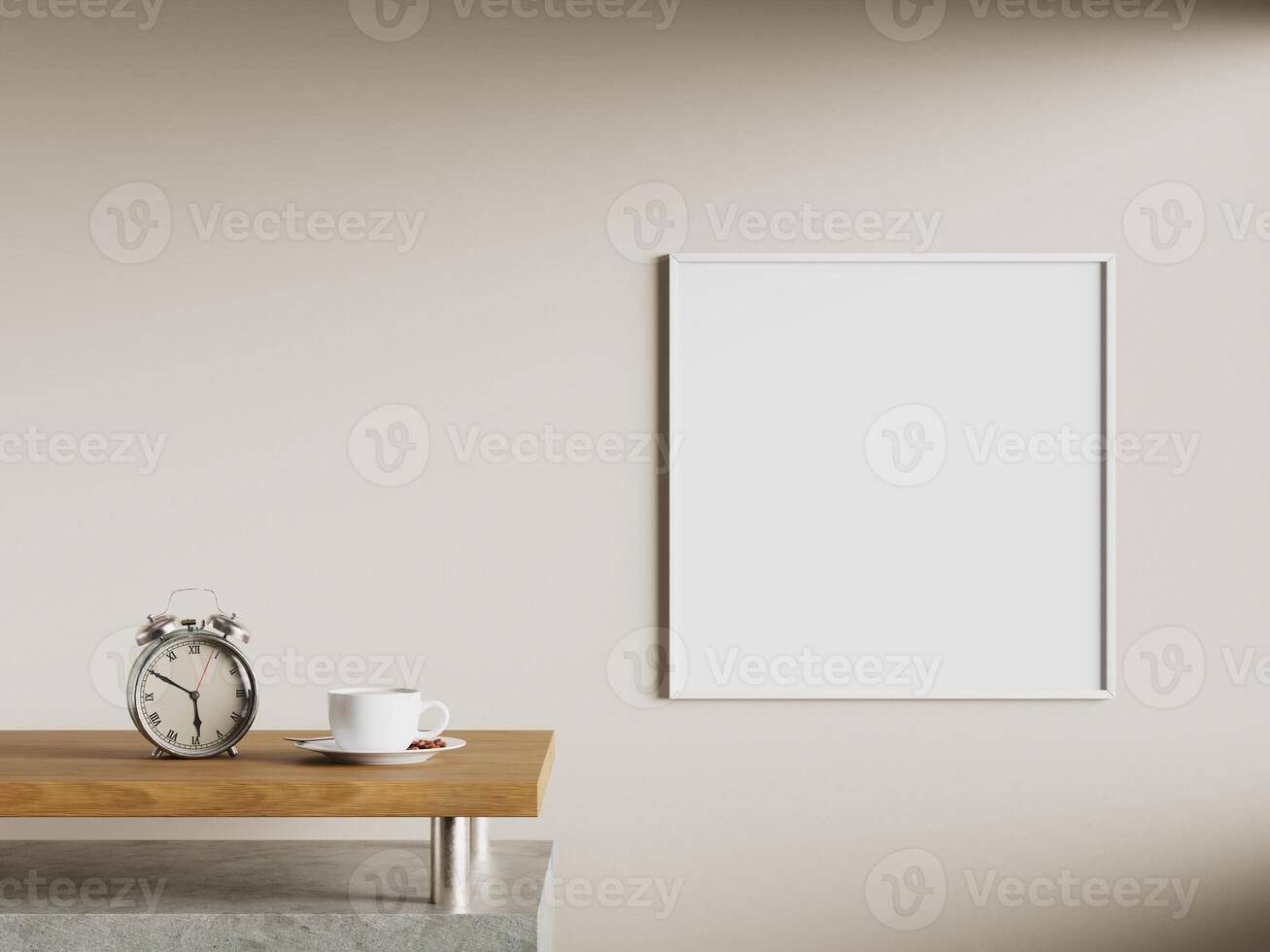 Empty framed canvas for mockups and art illustrations photo