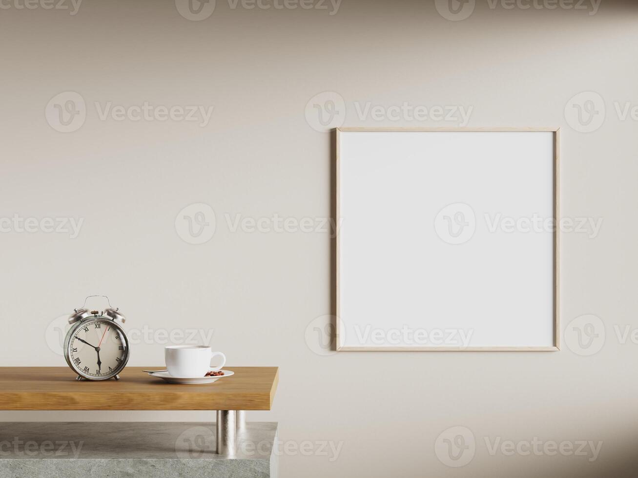 Empty framed canvas for mockups and art illustrations photo