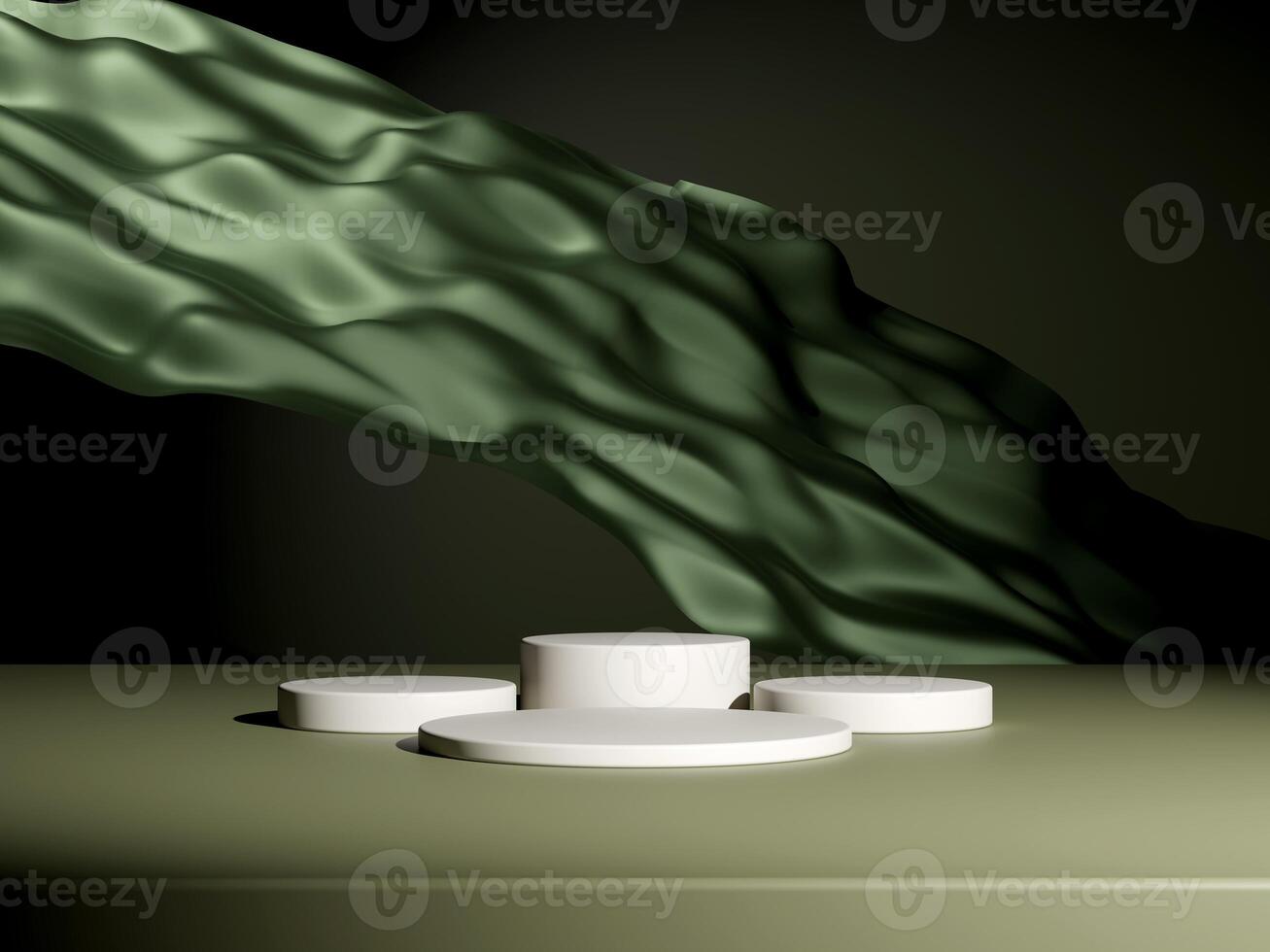 Set of cylinder pedestal podium display, Empty room background. Abstract modern rendering 3d shape for products display presentation. Pastel minimal wall scene, Studio room photo