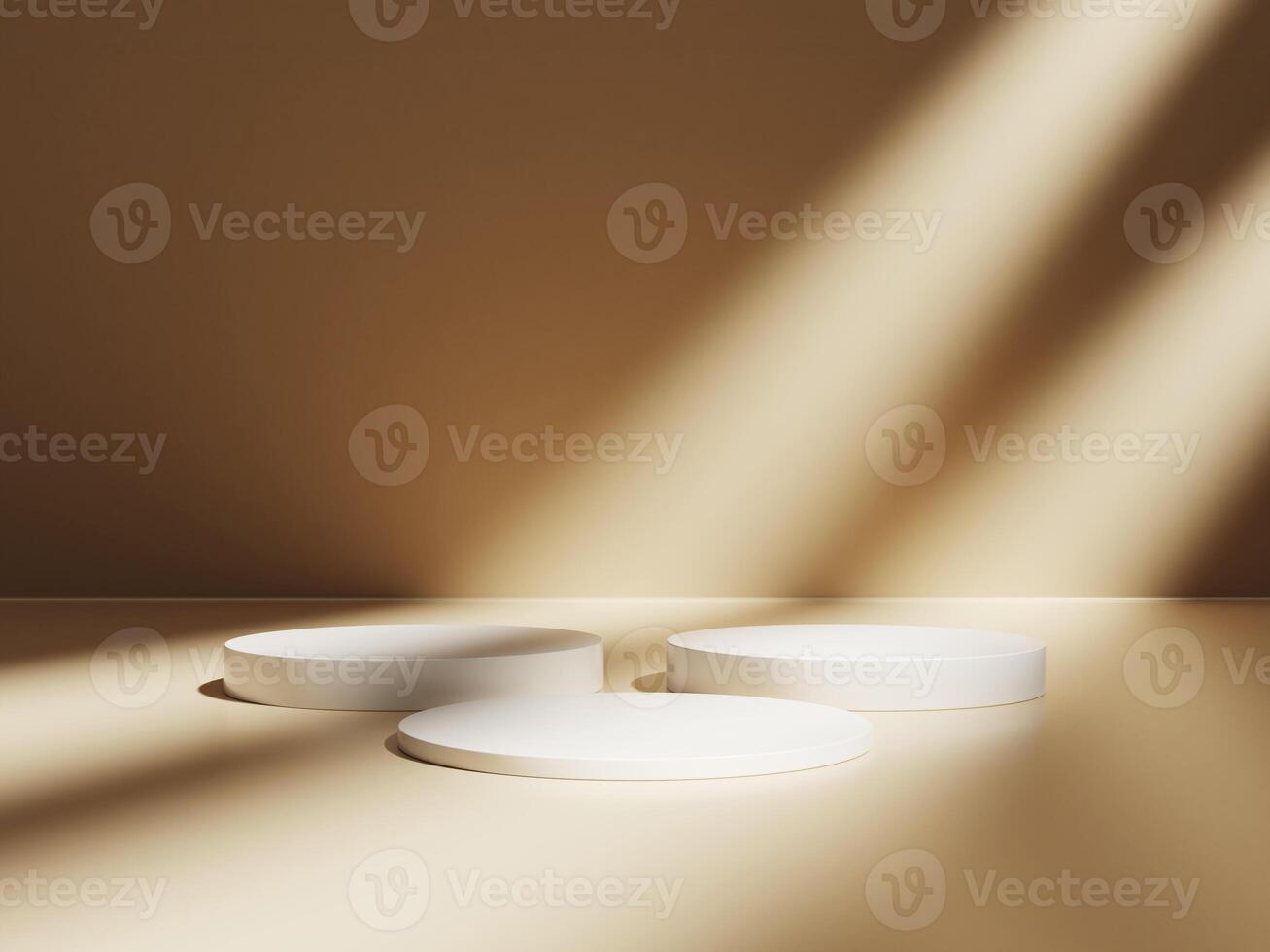 Luxury podium presentation on 3d product display background with abstract brown elegant pedestal showcase or empty stand and premium stage studio cosmetic template. photo