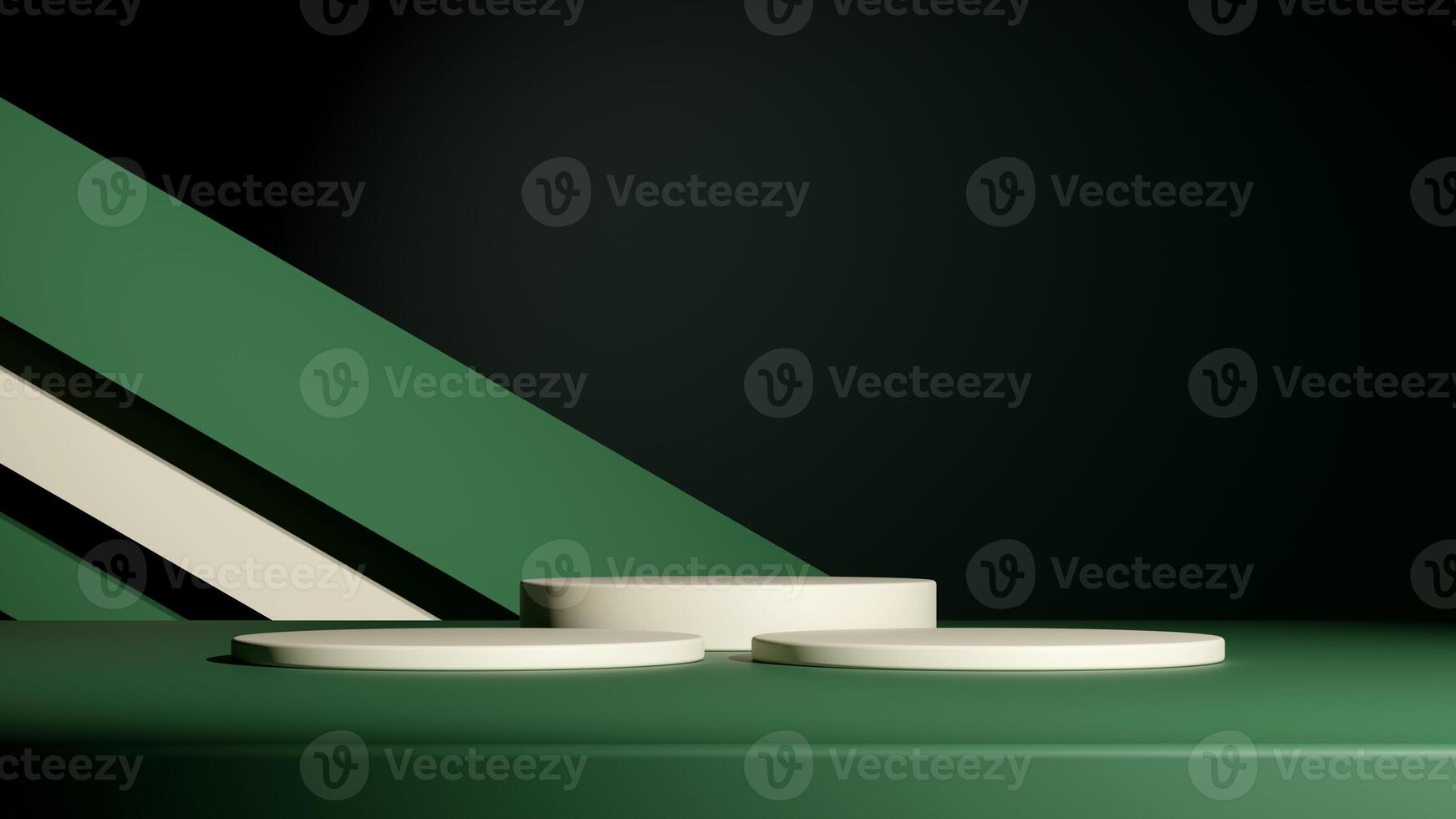 Set of cylinder pedestal podium display, Empty room background. Abstract modern rendering 3d shape for products display presentation. Pastel minimal wall scene, Studio room photo