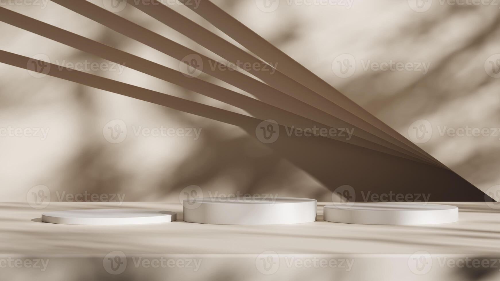 3d display product beige minimal scene with geometric podium platform. cylinder background 3d rendering with podium. stand for cosmetic products. Stage showcase on pedestal 3d beige studio photo