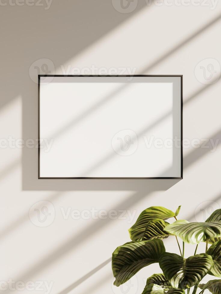 Empty framed canvas for mockups and art illustrations photo