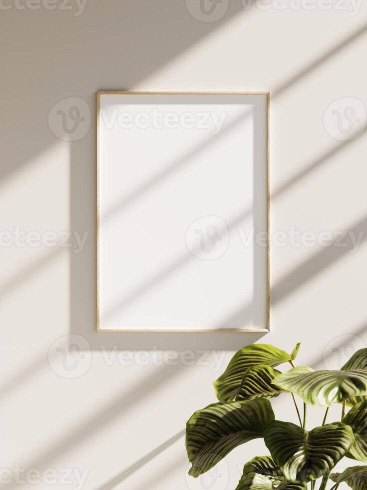 Empty framed canvas for mockups and art illustrations photo