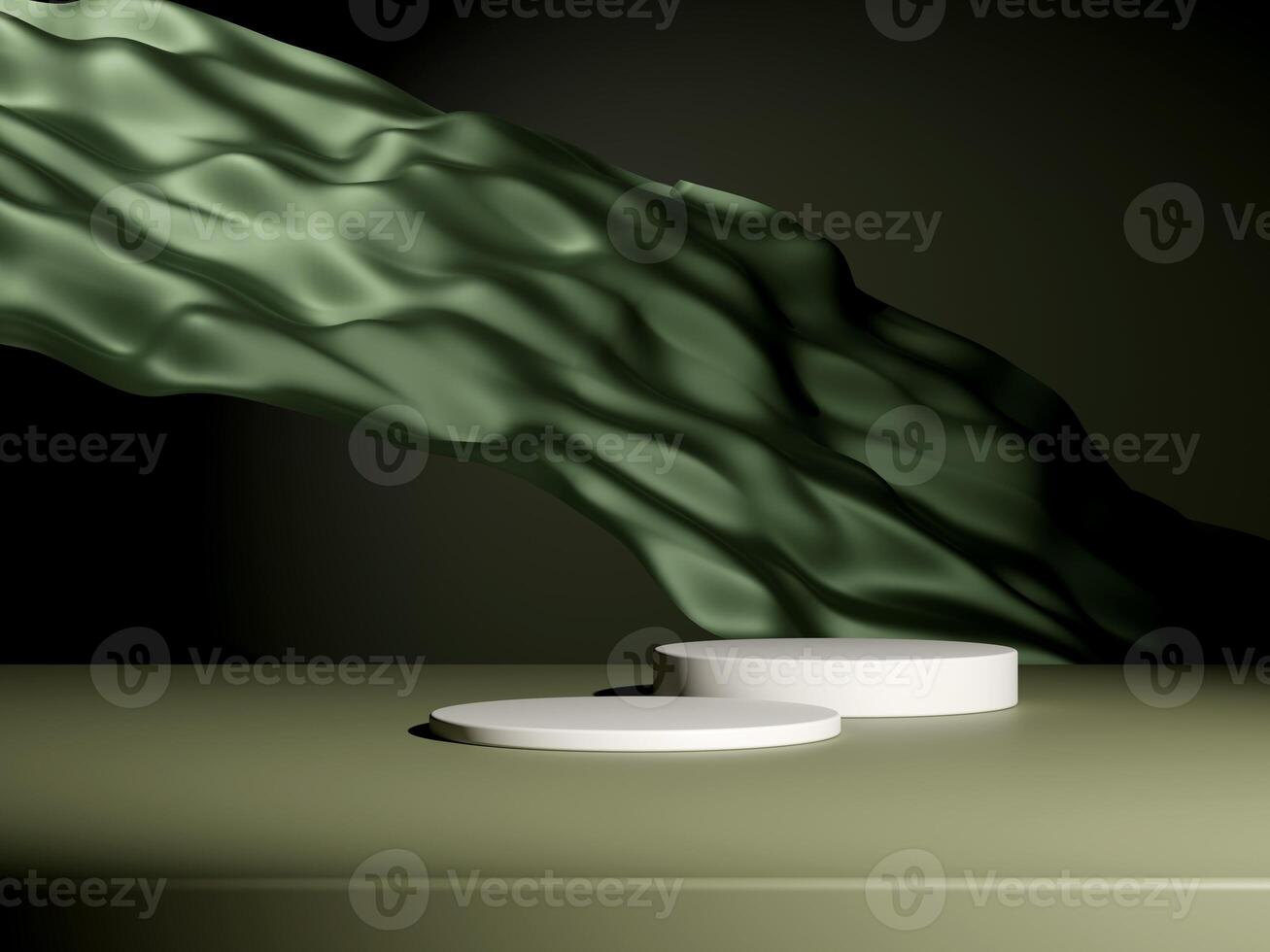 Set of cylinder pedestal podium display, Empty room background. Abstract modern rendering 3d shape for products display presentation. Pastel minimal wall scene, Studio room photo