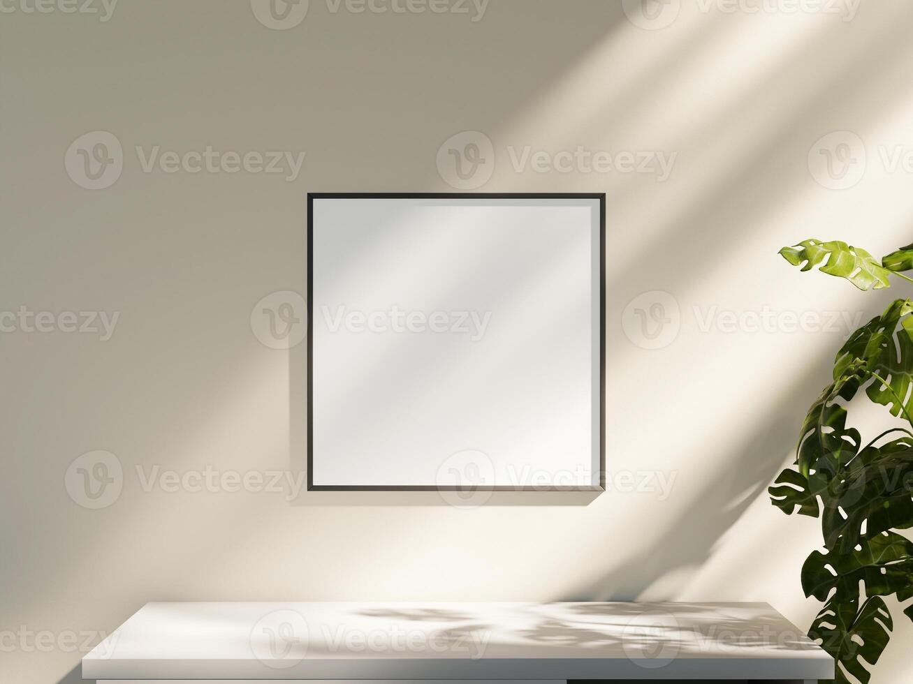 Empty framed canvas for mockups and art illustrations photo