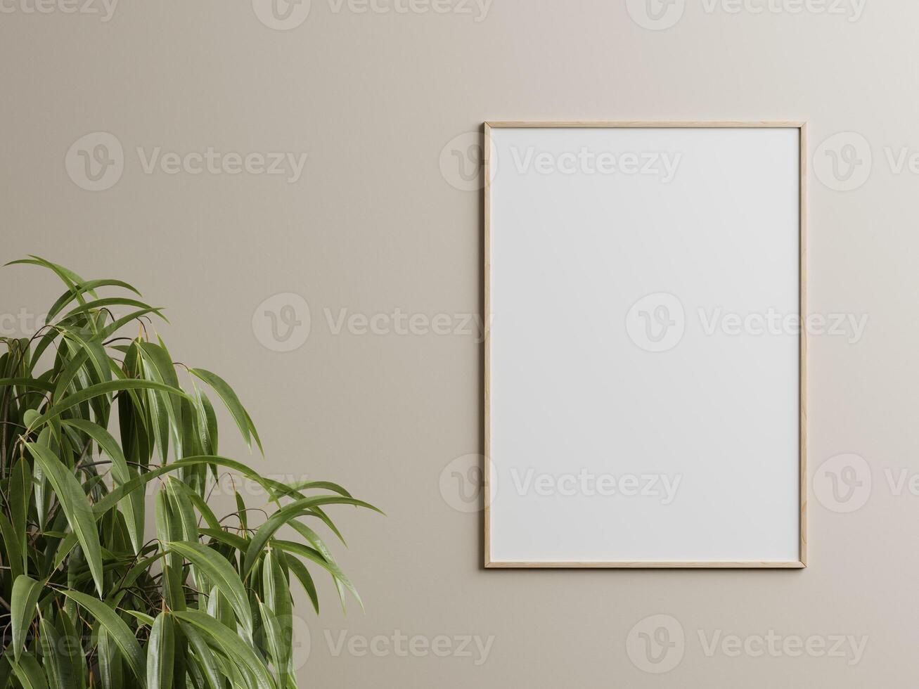 Empty framed canvas for mockups and art illustrations photo