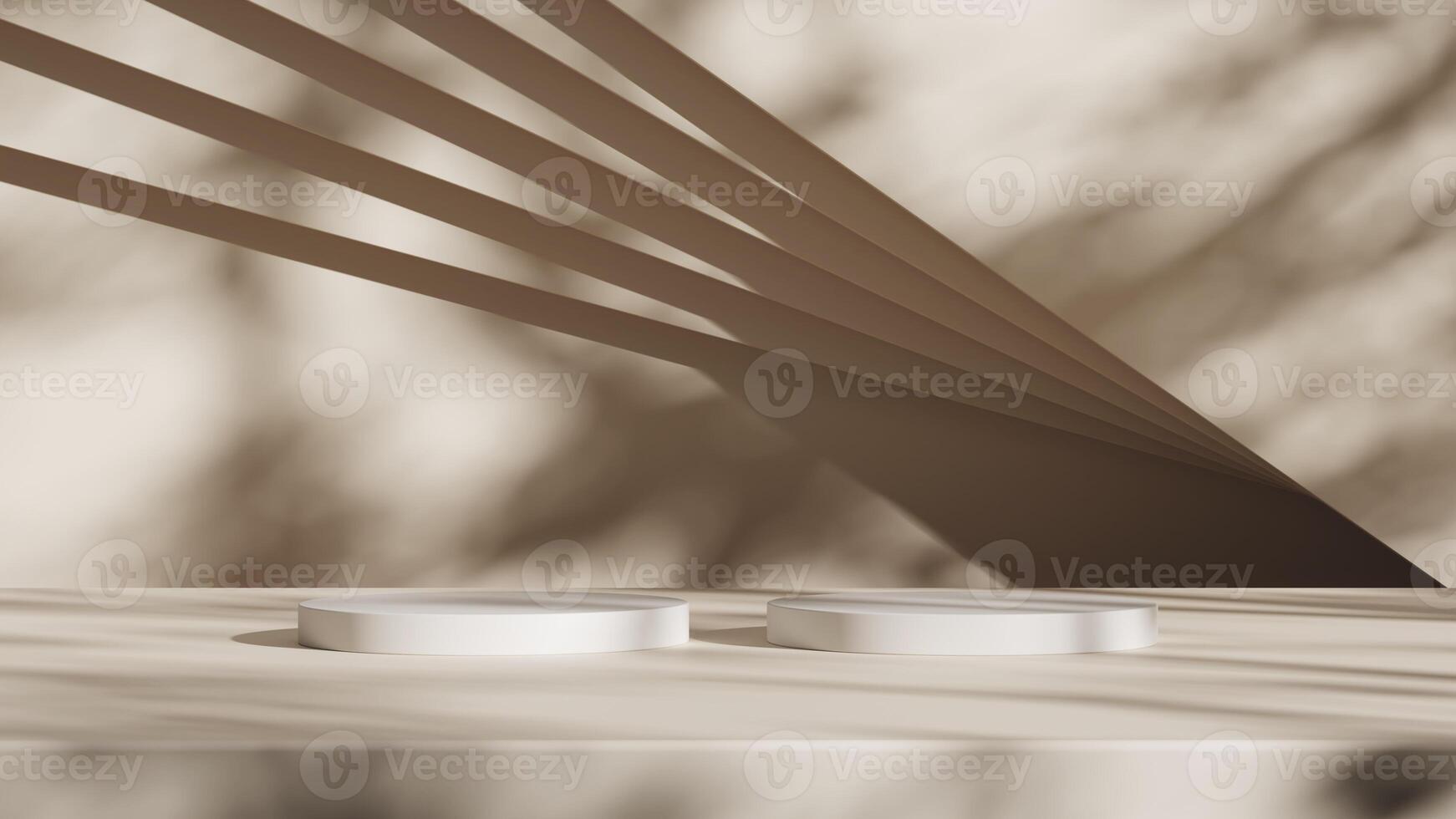 3d display product beige minimal scene with geometric podium platform. cylinder background 3d rendering with podium. stand for cosmetic products. Stage showcase on pedestal 3d beige studio photo