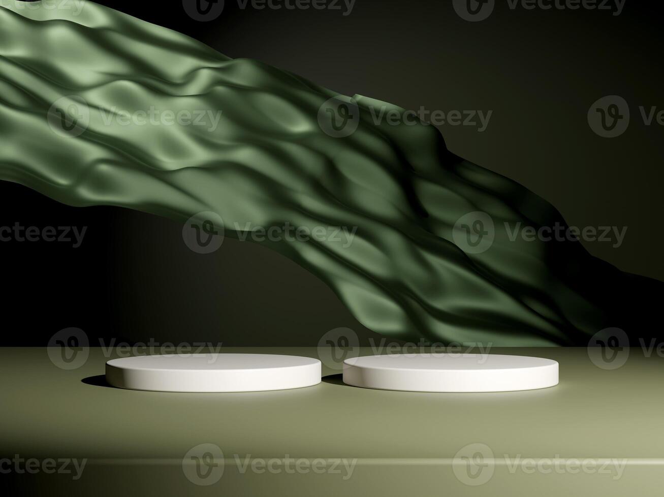 Set of cylinder pedestal podium display, Empty room background. Abstract modern rendering 3d shape for products display presentation. Pastel minimal wall scene, Studio room photo