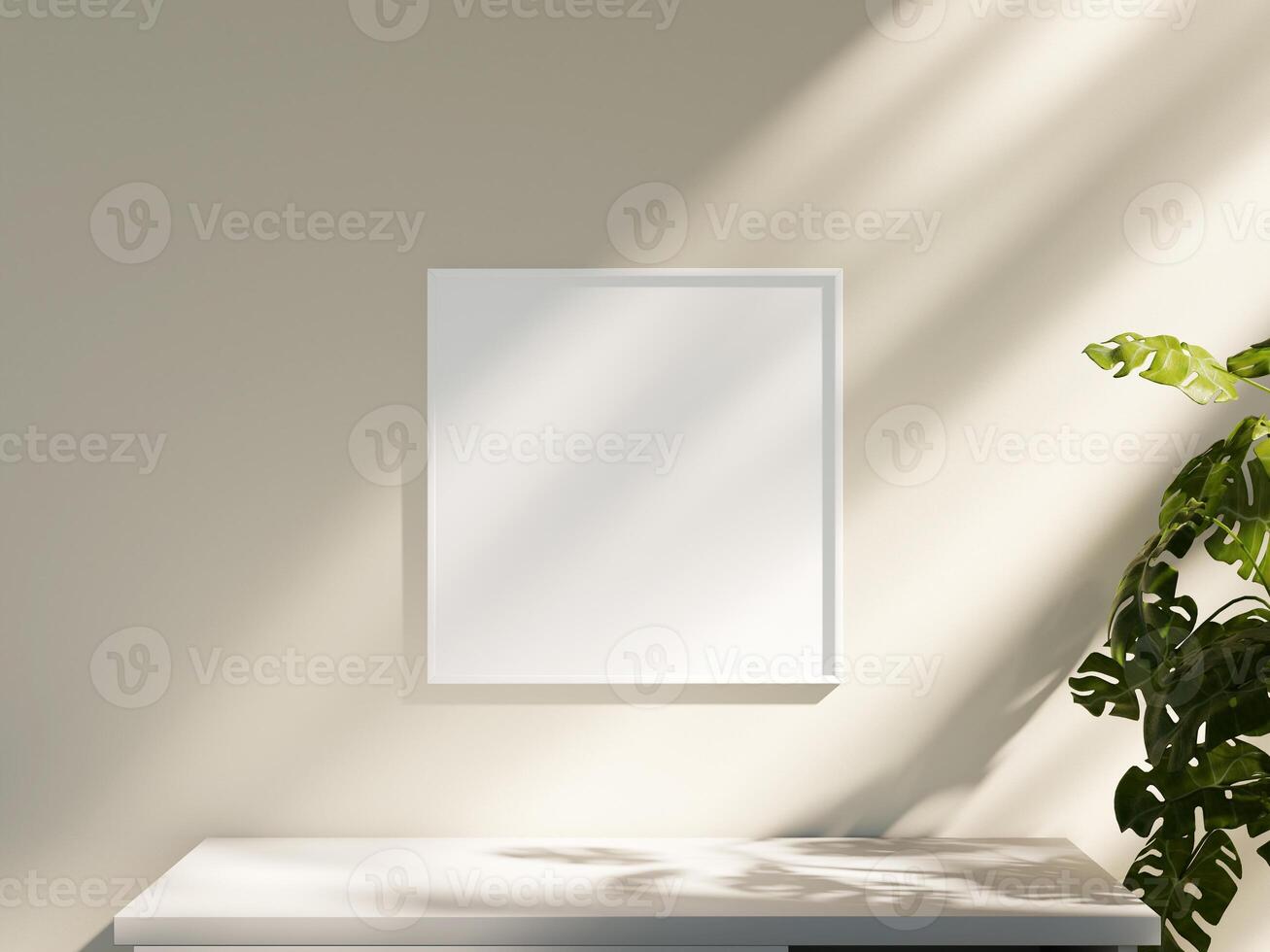 Empty framed canvas for mockups and art illustrations photo