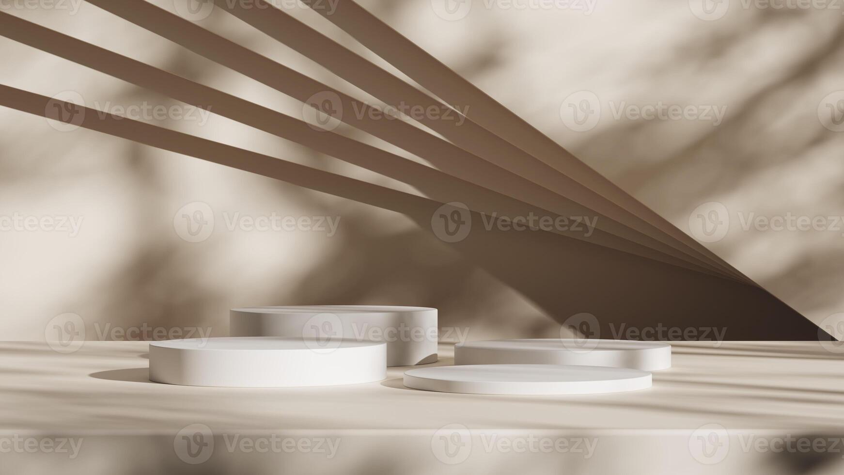 3d display product beige minimal scene with geometric podium platform. cylinder background 3d rendering with podium. stand for cosmetic products. Stage showcase on pedestal 3d beige studio photo